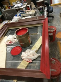painting wooden frames for display