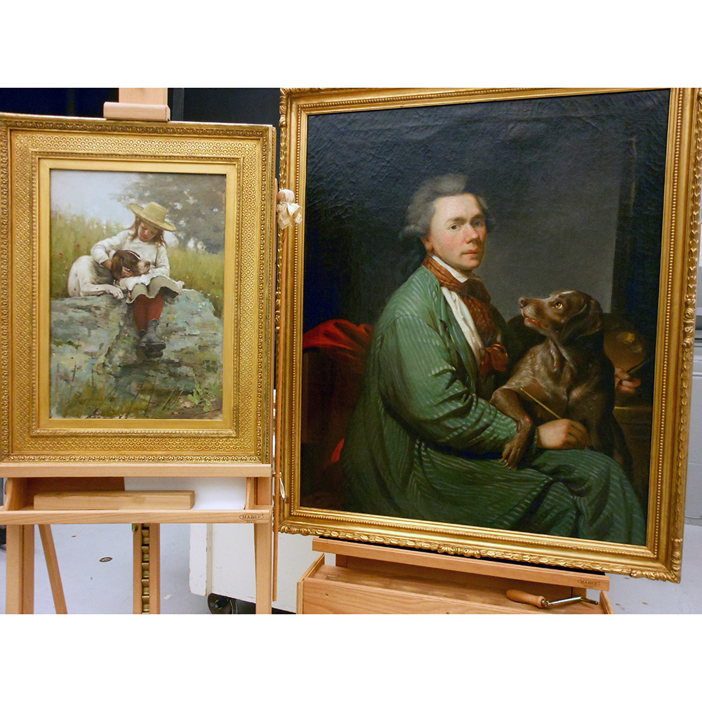 Two paintings after conservation and framing