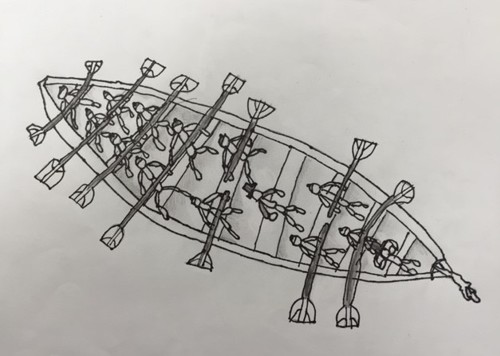 drawing of Model Racing Canoe