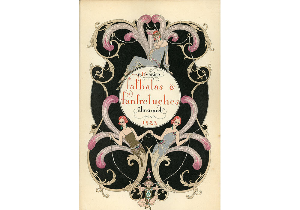 cover of a book with ornate feathers and 1920s flapper girls
