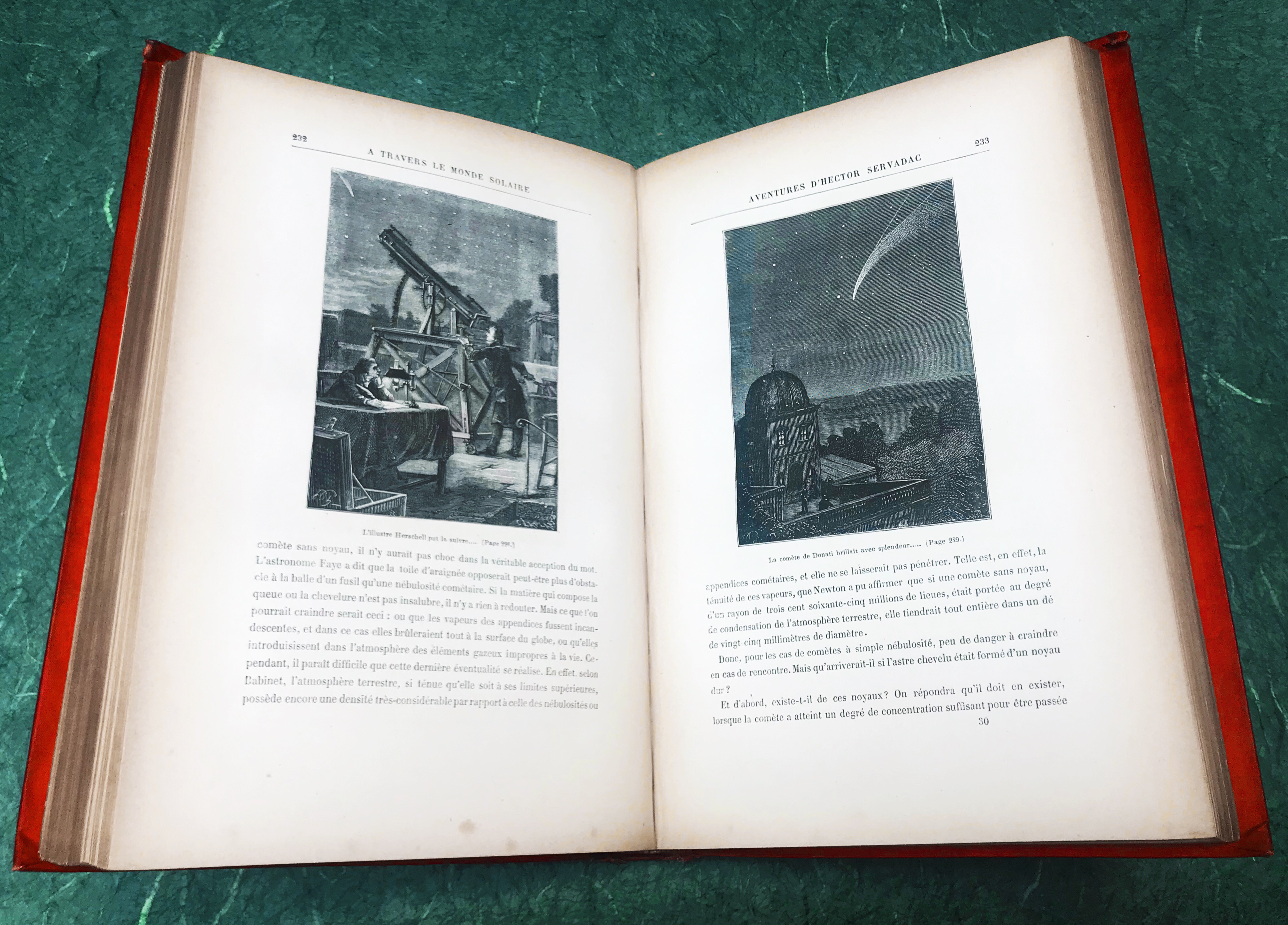 two illustrations of astronomers studying the night sky with a telescope