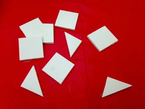 Foam square and triangle pieces
