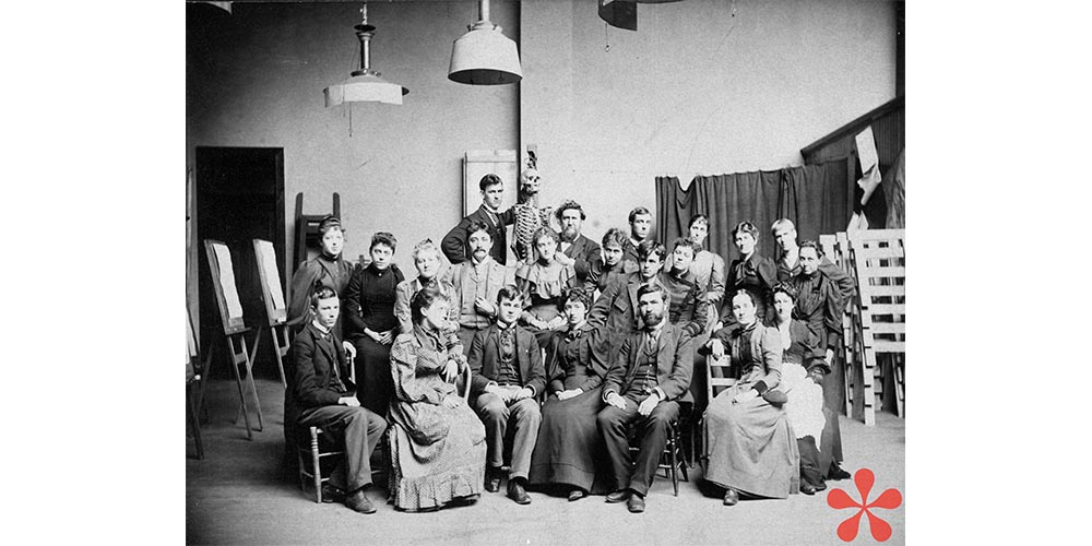 old black and white group photo of the Art Academy