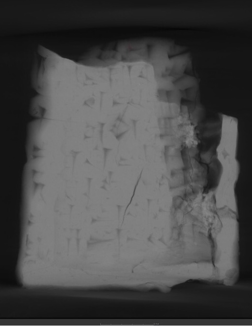 x-ray of cuneiform tablet