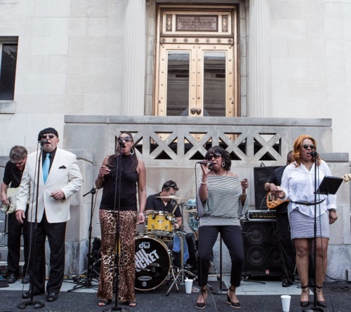 Soul Pocket performing in the Alice Bimel Courtyard