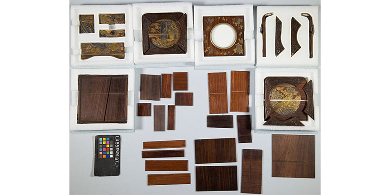 various wooden fragments