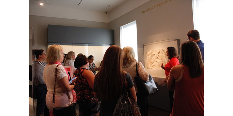 Teachers on a guided tour in an exhibition