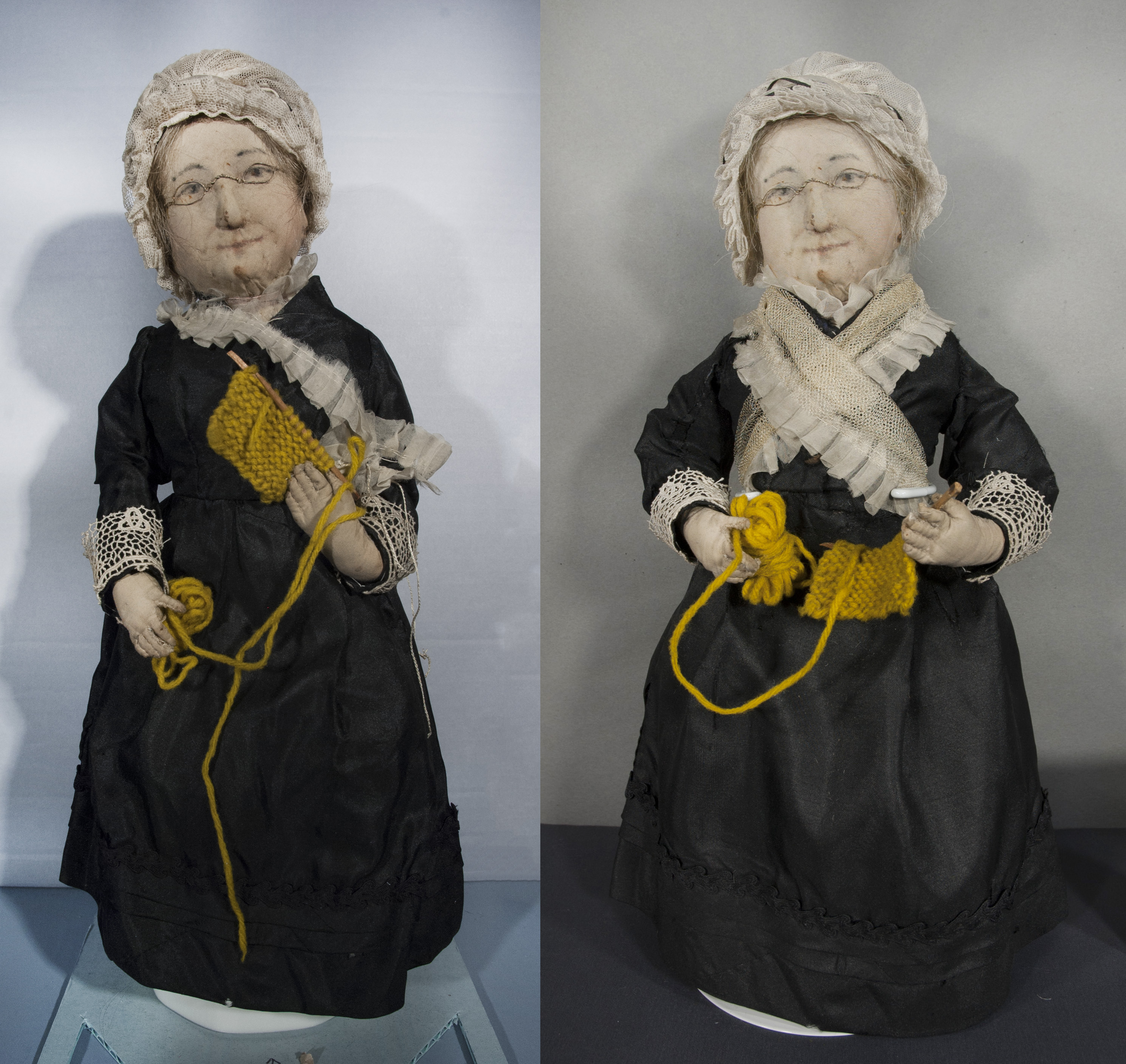 doll before and after conservation
