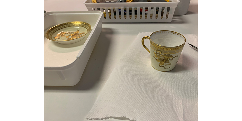 repaired cup and saucer