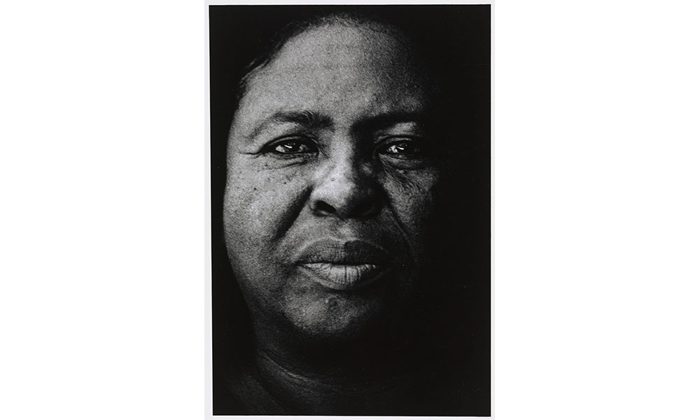 Louis Draper's Fannie Lou Hamer, an up-close photograph of an African American Woman in black and white