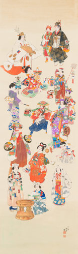 Utagawa Kōshū 歌川珖舟 (active late 19th/early 20th century), Japan, Japanese Spring Festivals, late 19th/early 20th century, hanging scroll, ink and colors on silk, Gift from the collection of Howard and Caroline Porter, 2019.290
