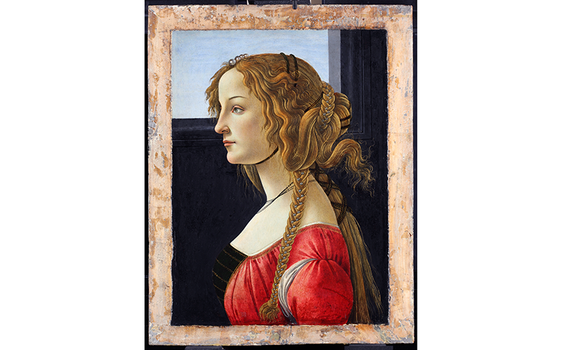 Sandro Botticelli, (Italian, 1445–1510), Ideal Portrait of a Lady, (“Simonetta Vespucci”), 1475–80, tempera on poplar panel, Gemäldegalerie, Berlin, Kat. 106 A.