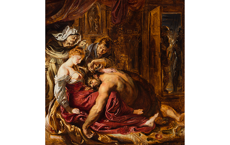 Peter Paul Rubens, (Flemish, 1577–1640), Samson and Delilah, circa 1609, oil on panel, Cincinnati Art Museum, Mr. and Mrs. Harry S. Leyman Endowment, 1972.459.