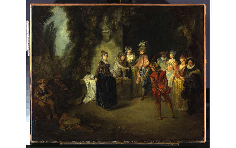 Antoine Watteau, (French, 1684–1721), The French Comedians, 1715–17, oil on canvas, Gemäldegalerie, Berlin, Kat. 468.