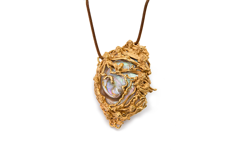 Eric de Kolb (Austrian, worked in United States, 1916–2001), Pendant, 1970s, gold, abalone