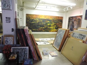 paintings in storage