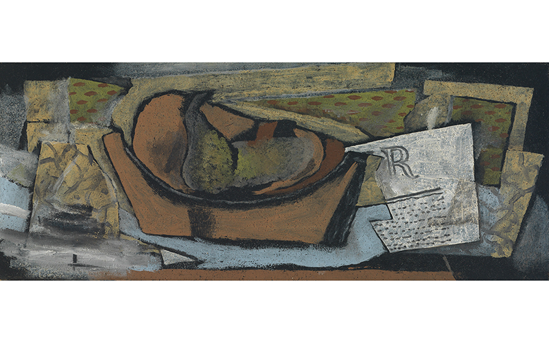 Georges Braque (1882–1963), France, Still Life, circa 1922, oil on canvas, 7 x 17 7/8 in. (17.8 x 45.4 cm), Cincinnati Art Museum; Gift of Mrs. J. Louis Ransohoff, 1963.531, © 2014 Artists Rights Society (ARS), New York / ADAGP, Paris