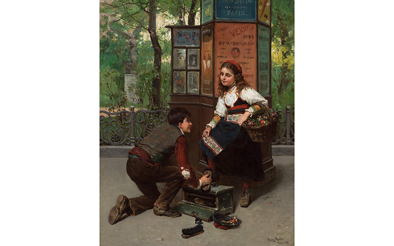 Henry Mosler (American, 1841 – 1920), The Fair Exchange , 1881, oil on canvas, Gift of The Procter & Gamble Company, 2003.88