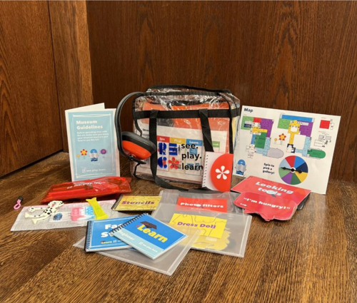 A See Play Learn kit, including booklets, games, and learning materials