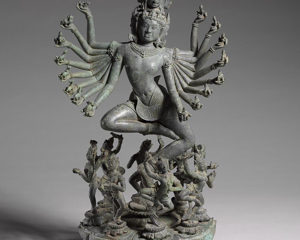 Dancing Hevajra Surrounded by Dancing Yoginis, circa 1050–1100, northeastern Thailand; former kingdom of Angkor, bronze, Cleveland Museum of Art, gift of Maxeen and John Flower in honor of Dr. Stanislaw Czuma, 2011.143