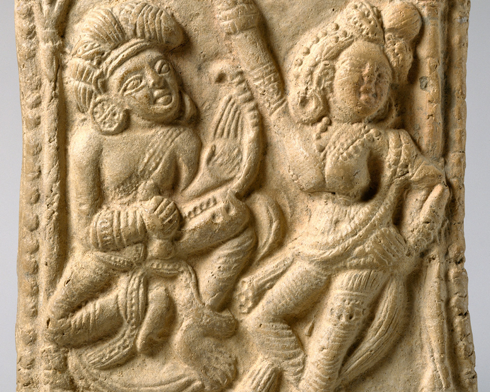 Plaque Depicting Dancer and Instrumentalist, circa 100–1 BCE, India; Uttar Pradesh, terracotta, Metropolitan Museum of Art, Samuel Eilenberg Collection, gift of Samuel Eilenberg, 1986.142.376