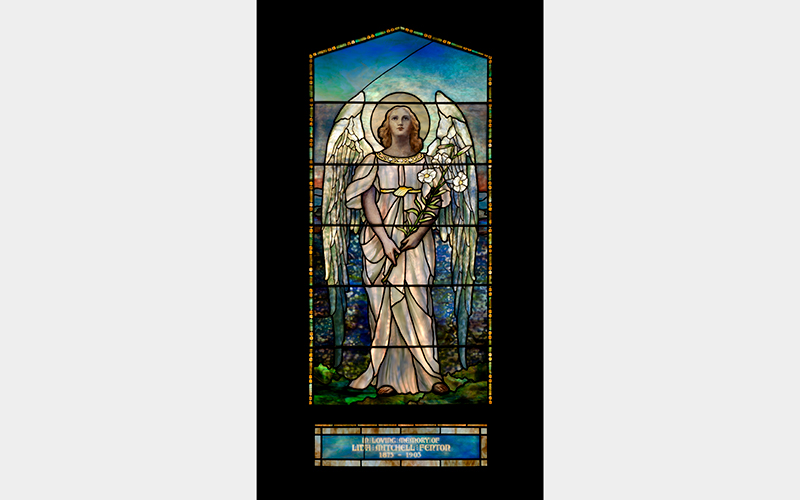 Lida Mitchell Fenton Memorial Window, 1904, Tiffany Studios (American, 1900–1932), manufacturer, Joseph Lauber (American, 1855–1948), designer, glass, pigment, lead and copper foil, Museum Purchase: The Docents of the Cincinnati Art Museum in celebration of their 50th Anniversary, made possible in part through the Episcopal Diocese of Southern Ohio, 2011.16.