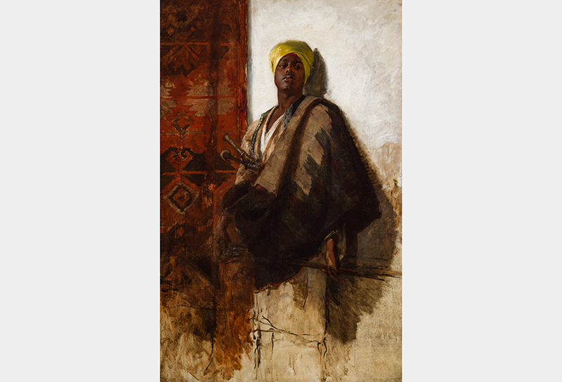 Frank Duveneck (American, 1848–1919), Guard of the Harem, circa 1880, oil on canvas, Gift of the Artist, 1915.115.
