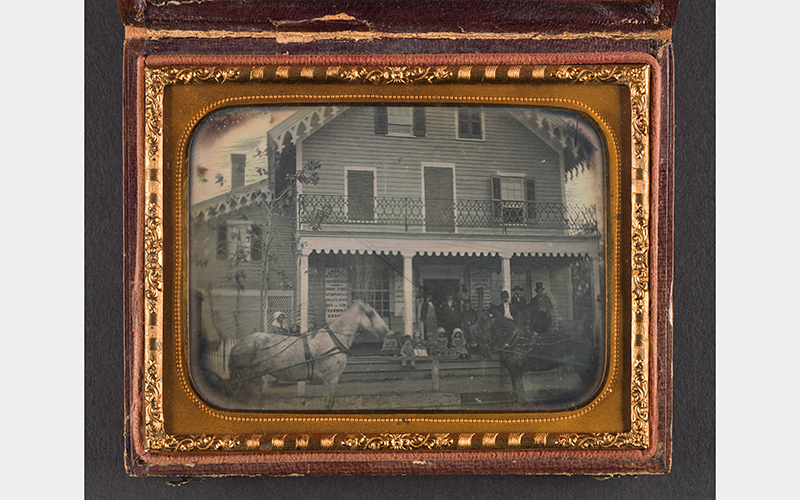 Unidentified Artist (American, 19th century), Group Portrait Outside the General Store, Sewell, New Jersey, early 1850s, daguerreotype, Museum Purchase: FotoFocus Art Purchase Fund, 2017.50 