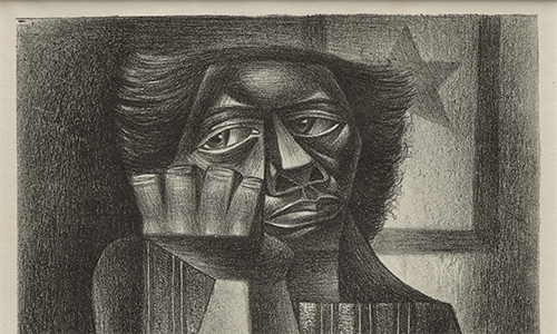 Charles White (American, 1918–1979), Awaiting His Return, 1946, lithograph, 15 ¾ x 12 ¼ in. (40 x 31 cm), Primas Family Collection, © The Charles White Archive 