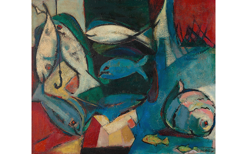 Fisherman’s Pride, 1956, Oil on canvas, Collection of the Estate of David C. Driskell, Maryland