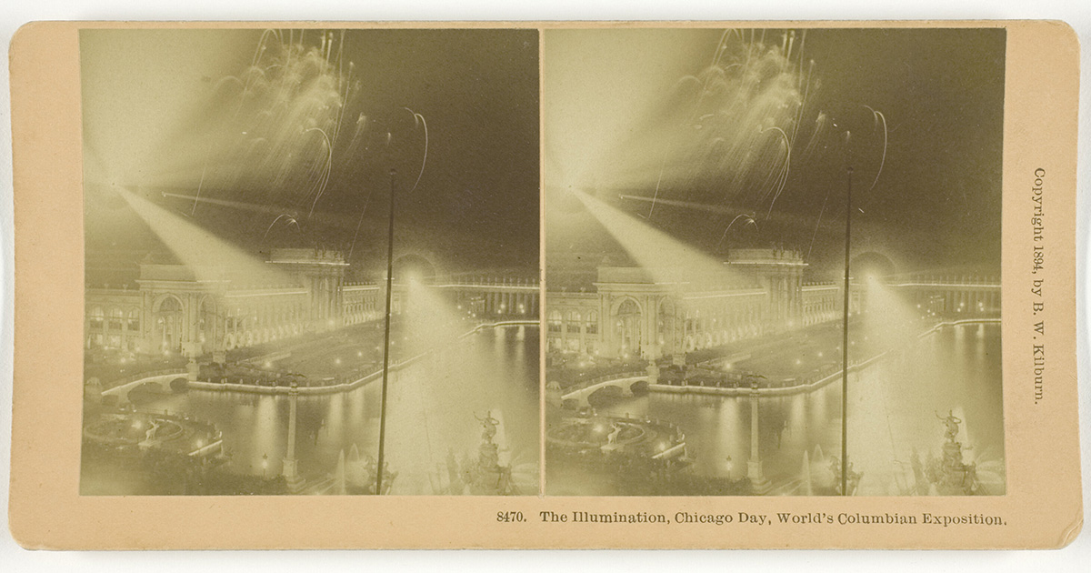 Benjamin West Kilburn (American, 1827–1909). The Illumination, Chicago Day, World’s Columbian Exposition, 1893. The Art Institute of Chicago.
