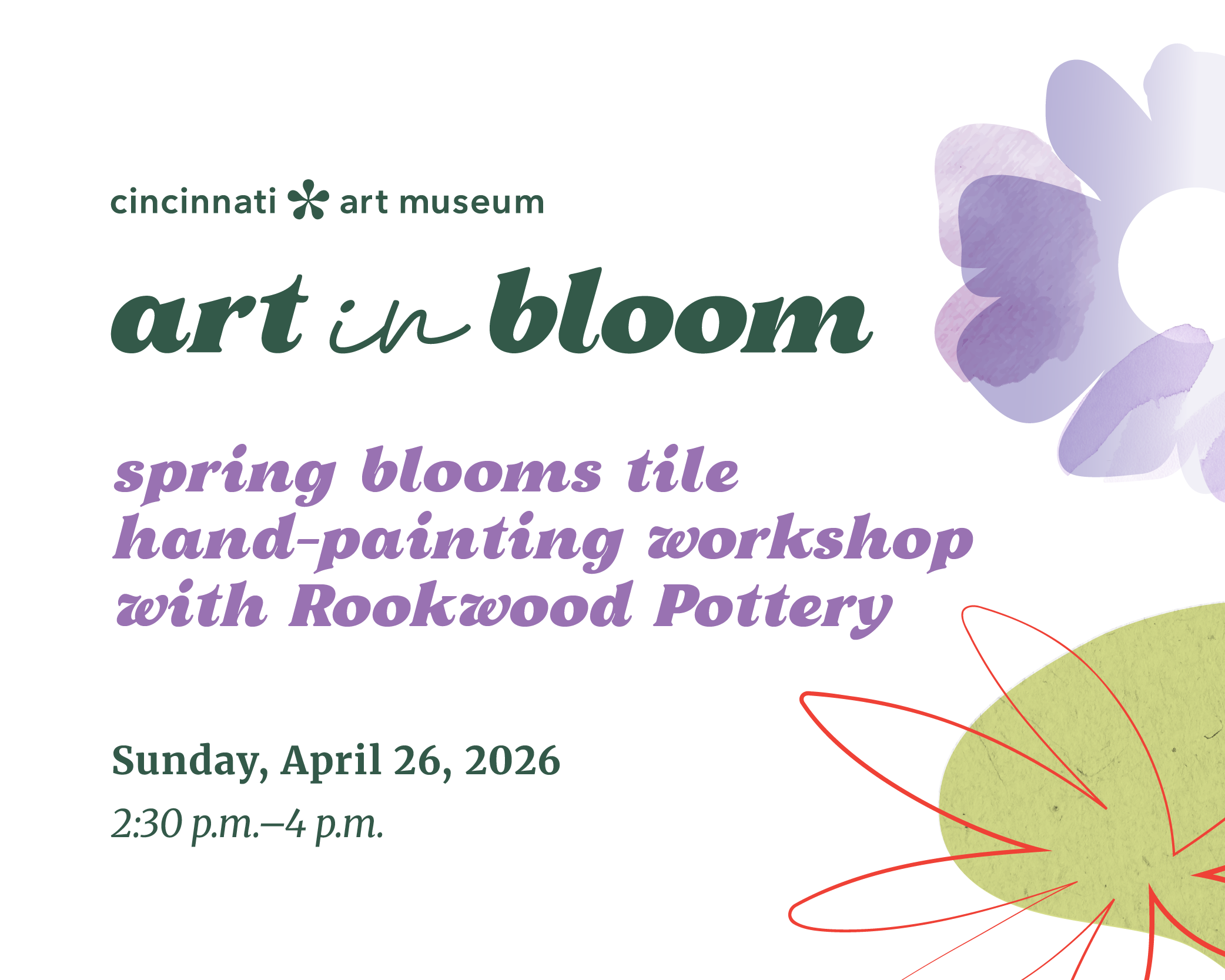 Spring Blooms Tile Hand-Painting Workshop with Rookwood Pottery - AIB 2026