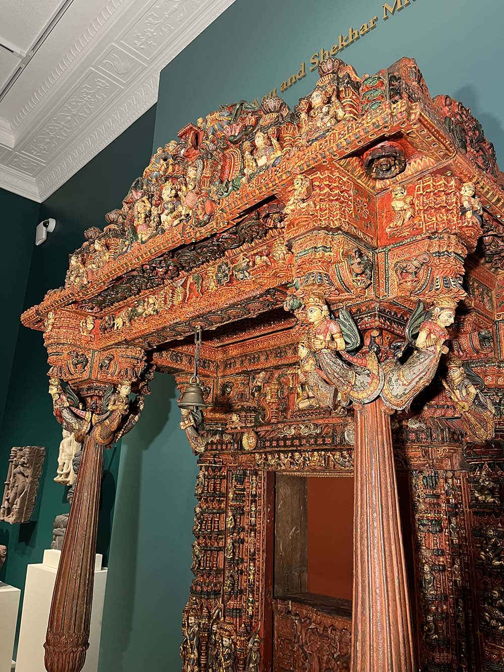 Devotional Shrine Used in a Jain Household (ghar derasar), 1700–1899, India, Gujarat, carved wood painted and gilded, The William T. and Louise Taft Semple Collection, 1962.459