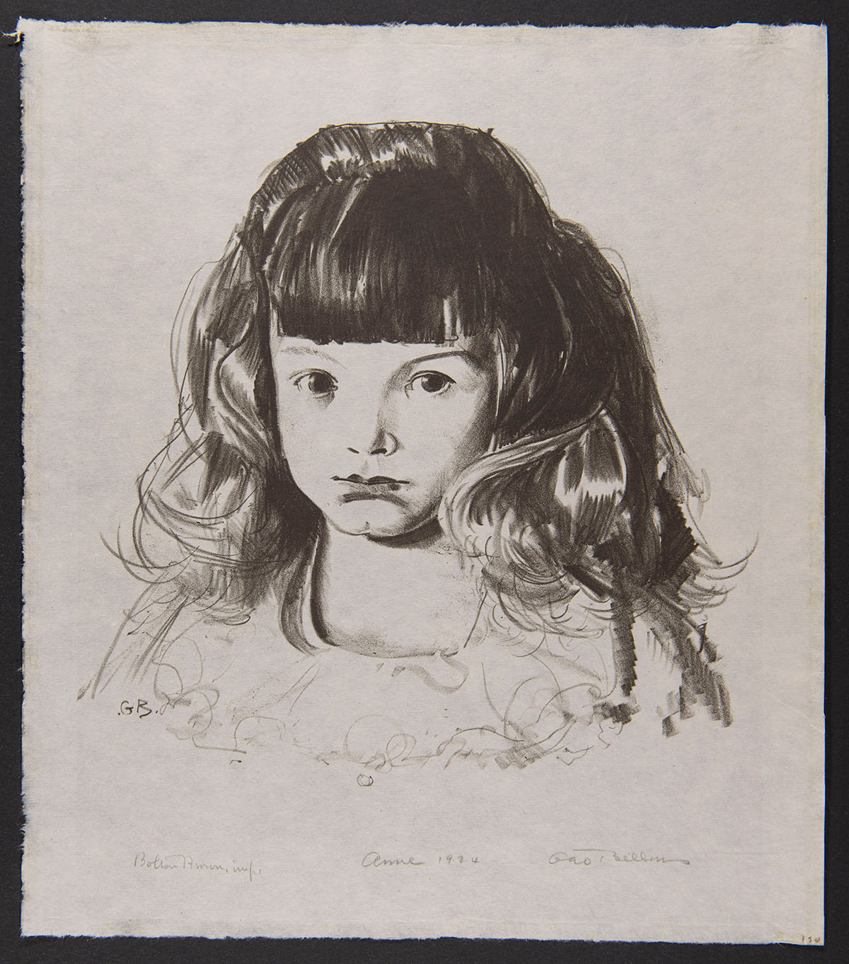A simple illustration of a young girl. The paper is no longer yellowed or rumpled.