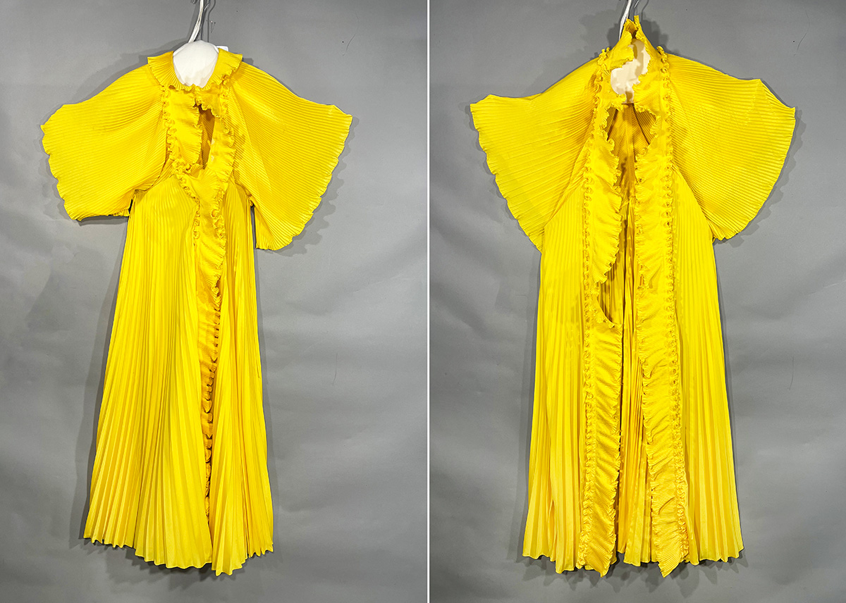 A frilly yellow dress