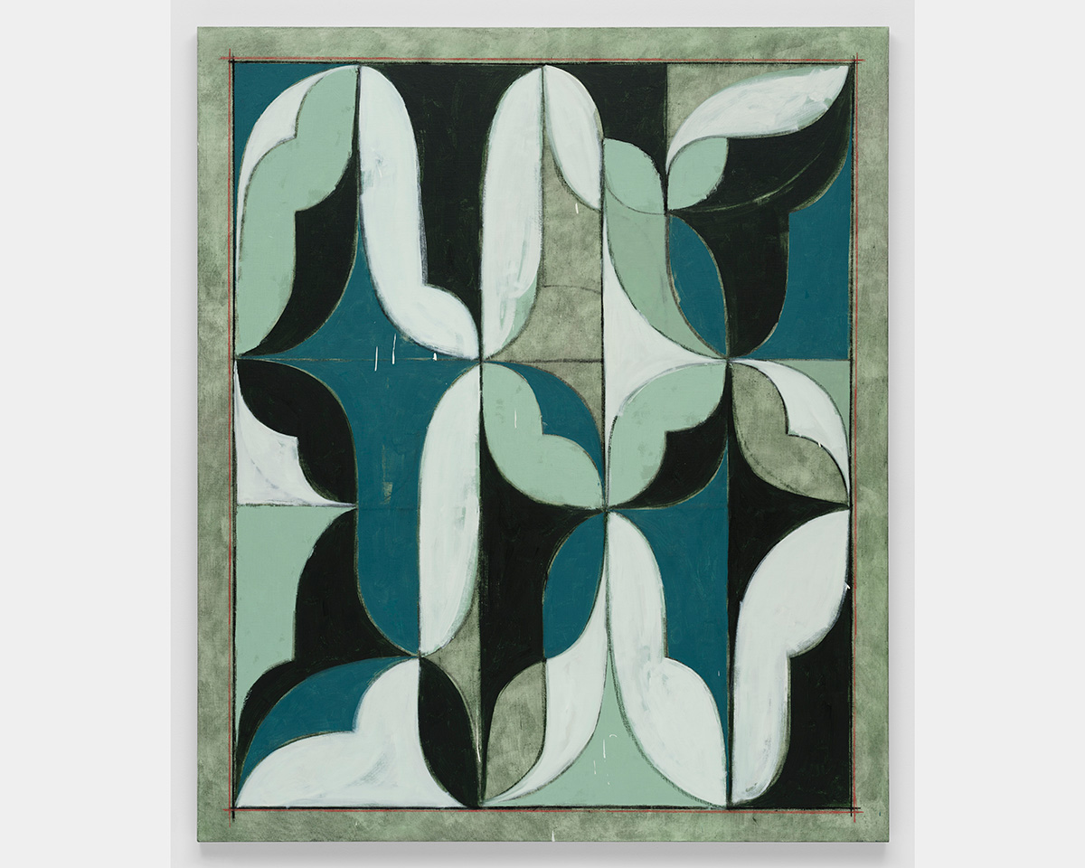 A monochromatic blue geometric collage